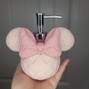 Disney Minnie Mouse Ears Hand Soap Dispenser, Pink Bow, Heart Patterns NWT